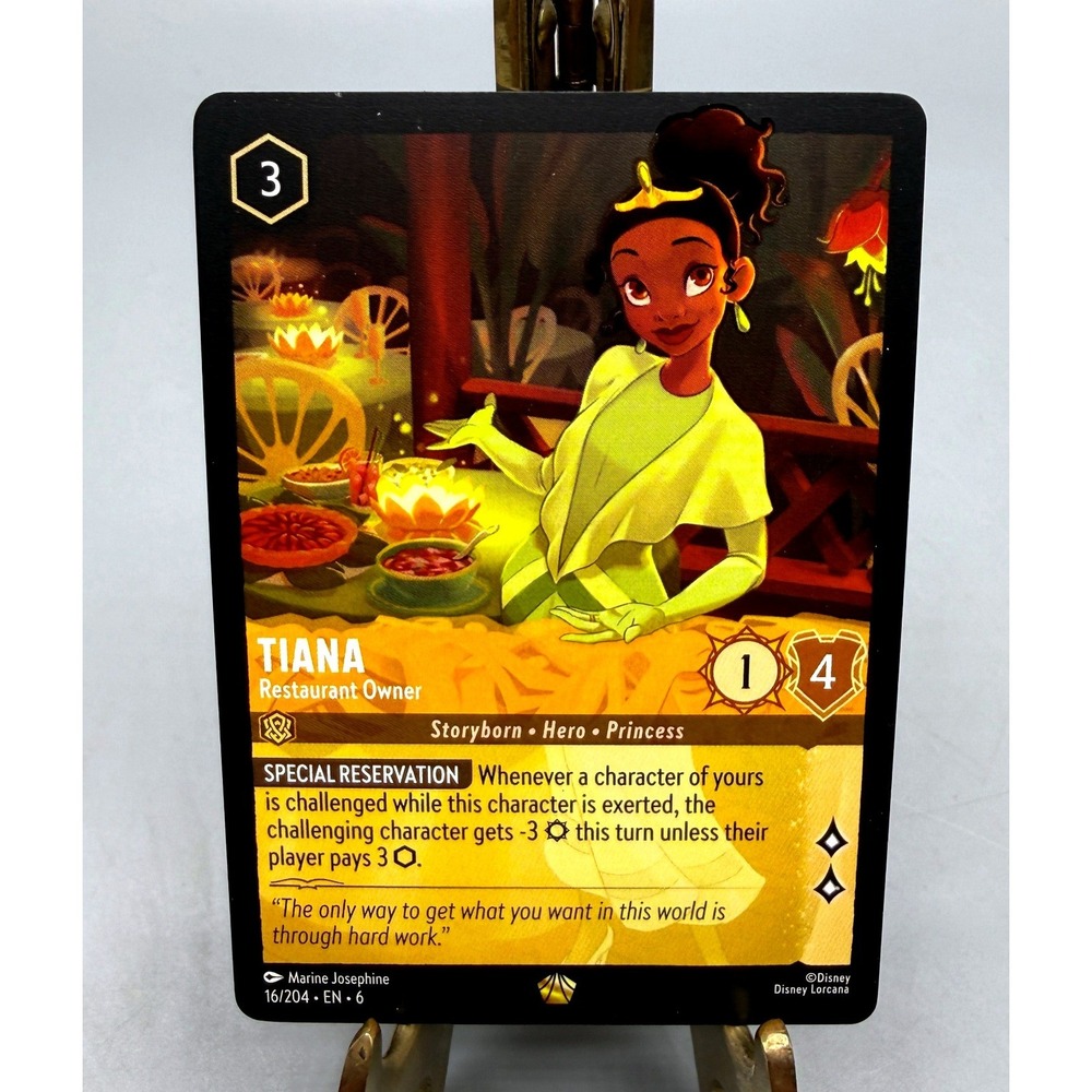 Disney Lorcana Tiana Restaurant Owner 16/204 Azurite Sea Regular Amber Card